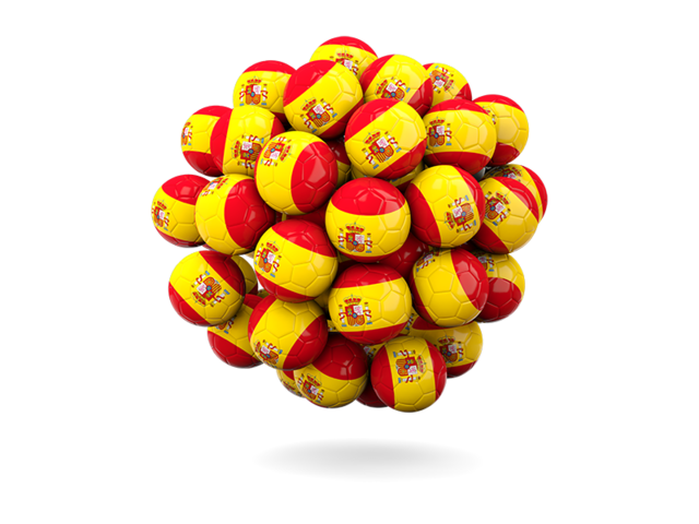 Stack of footballs. Download flag icon of Spain at PNG format