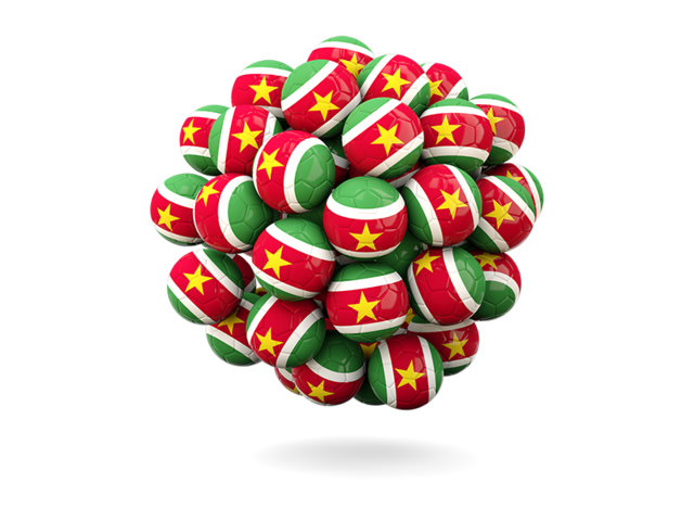 Stack of footballs. Download flag icon of Suriname at PNG format