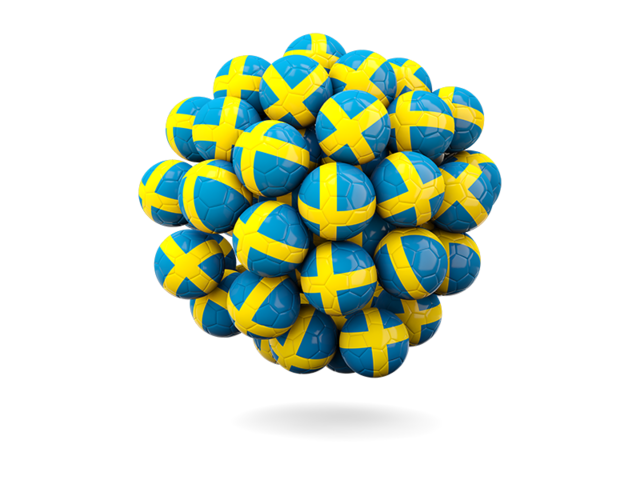 Stack of footballs. Download flag icon of Sweden at PNG format