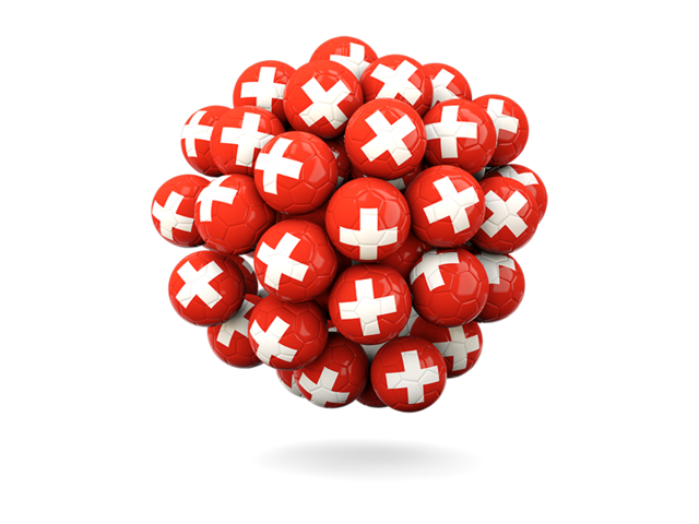 Stack of footballs. Download flag icon of Switzerland at PNG format