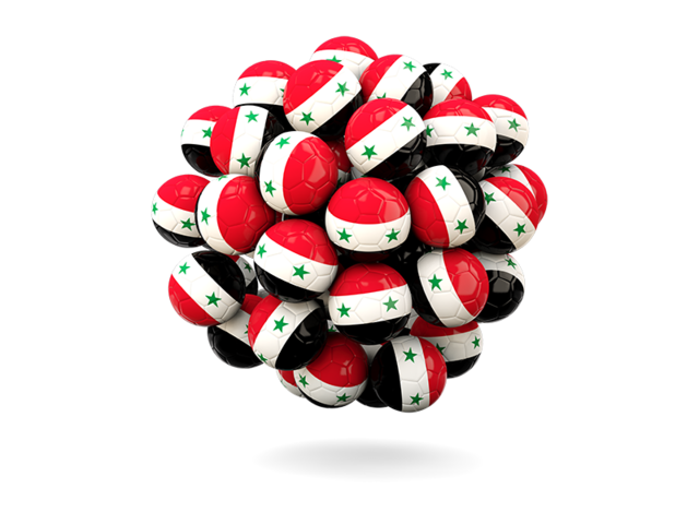 Stack of footballs. Download flag icon of Syria at PNG format