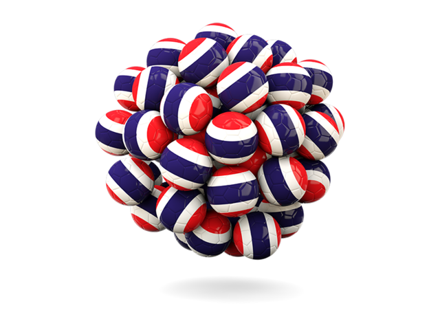 Stack of footballs. Download flag icon of Thailand at PNG format