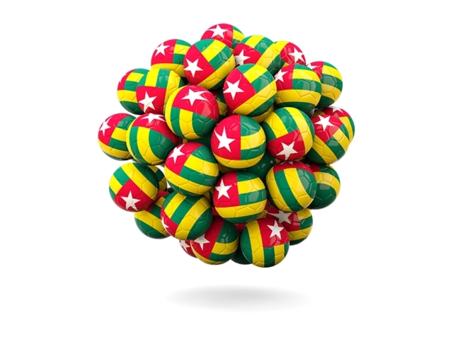 Stack of footballs. Download flag icon of Togo at PNG format
