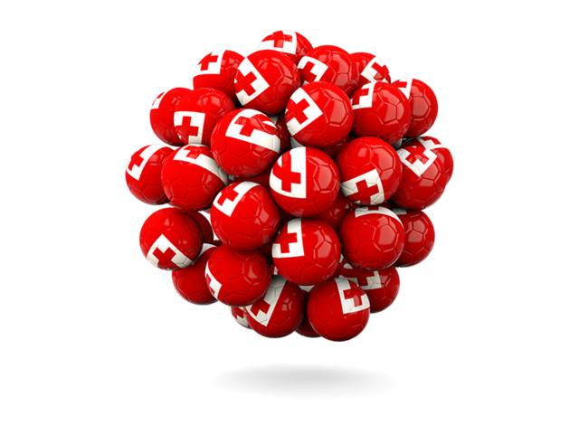 Stack of footballs. Download flag icon of Tonga at PNG format