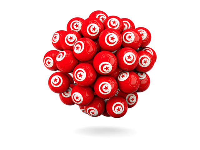Stack of footballs. Download flag icon of Tunisia at PNG format