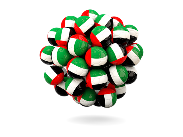 Stack of footballs. Download flag icon of United Arab Emirates at PNG format