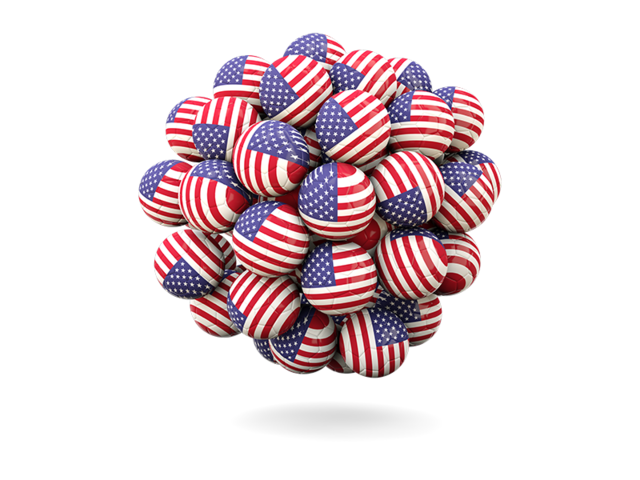 Stack of footballs. Download flag icon of United States of America at PNG format