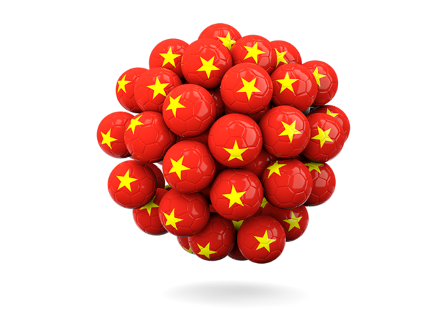Stack of footballs. Download flag icon of Vietnam at PNG format