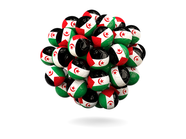 Stack of footballs. Download flag icon of Western Sahara at PNG format