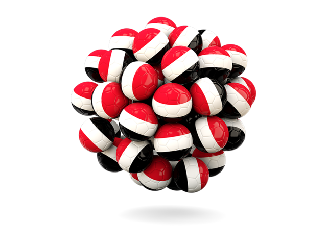 Stack of footballs. Download flag icon of Yemen at PNG format