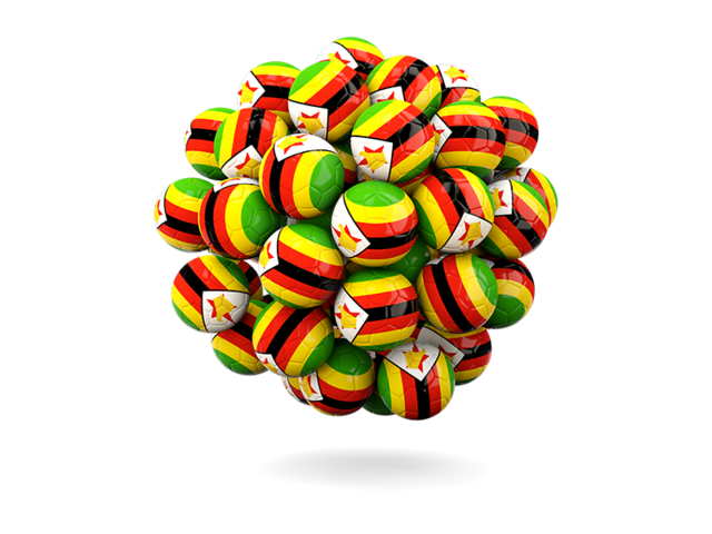 Stack of footballs. Download flag icon of Zimbabwe at PNG format