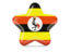 Uganda. Star icon. Download icon.