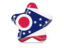 Flag of state of Ohio. Star icon. Download icon