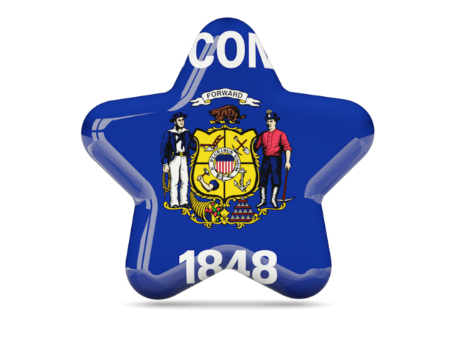 Star icon. Download flag icon of Wisconsin