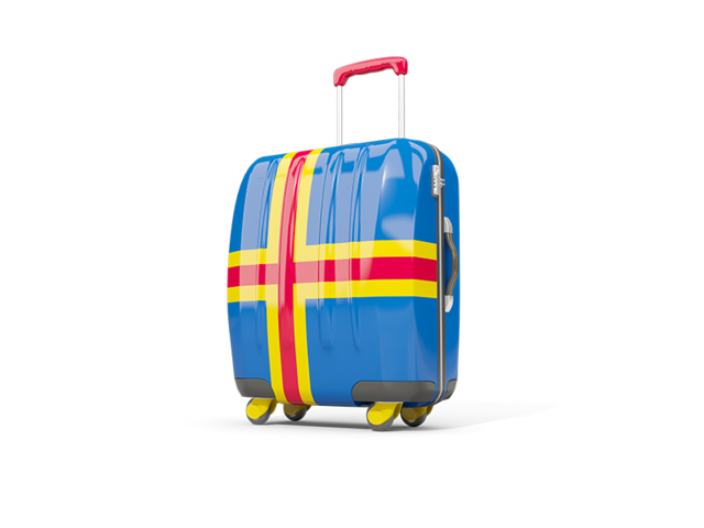 Suitcase with flag. Download flag icon of Aland Islands at PNG format
