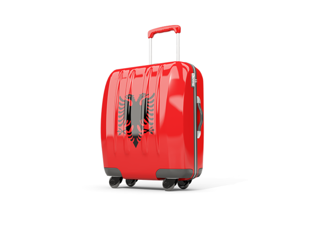 Suitcase with flag. Download flag icon of Albania at PNG format