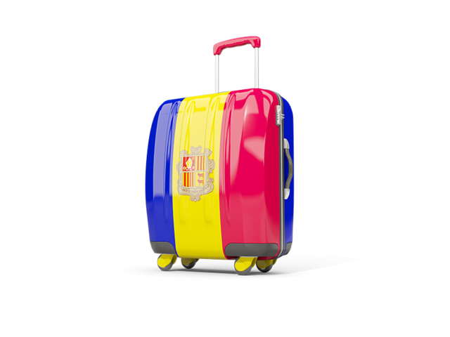Suitcase with flag. Download flag icon of Andorra at PNG format
