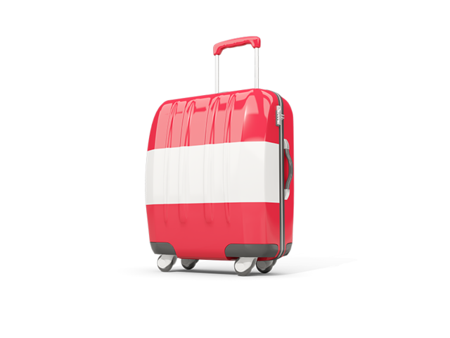 Suitcase with flag. Download flag icon of Austria at PNG format
