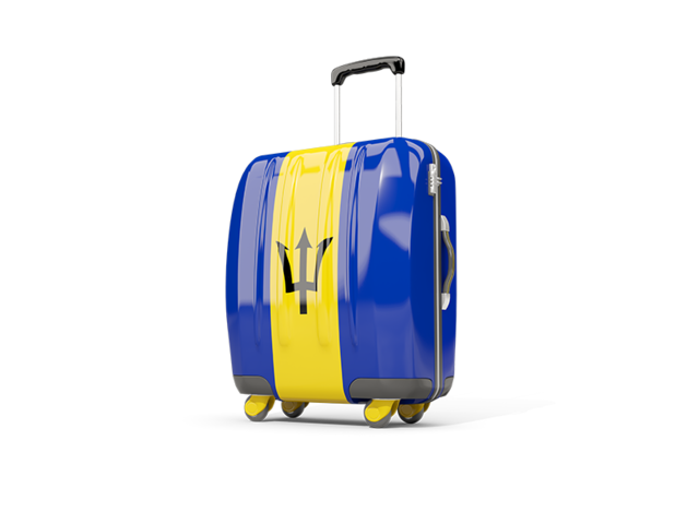 Suitcase with flag. Download flag icon of Barbados at PNG format