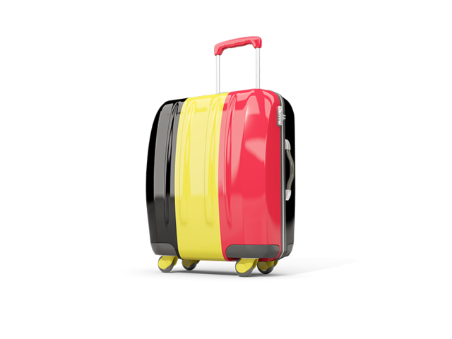 Suitcase with flag. Download flag icon of Belgium at PNG format