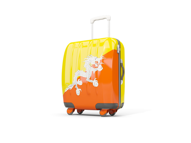 Suitcase with flag. Download flag icon of Bhutan at PNG format