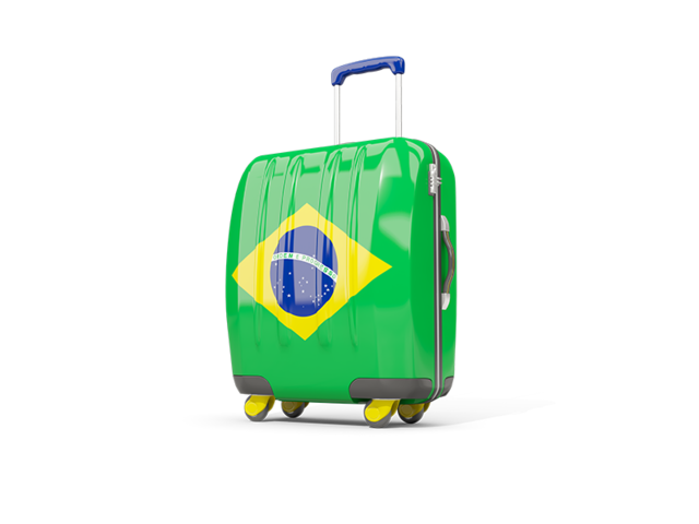 Suitcase with flag. Download flag icon of Brazil at PNG format
