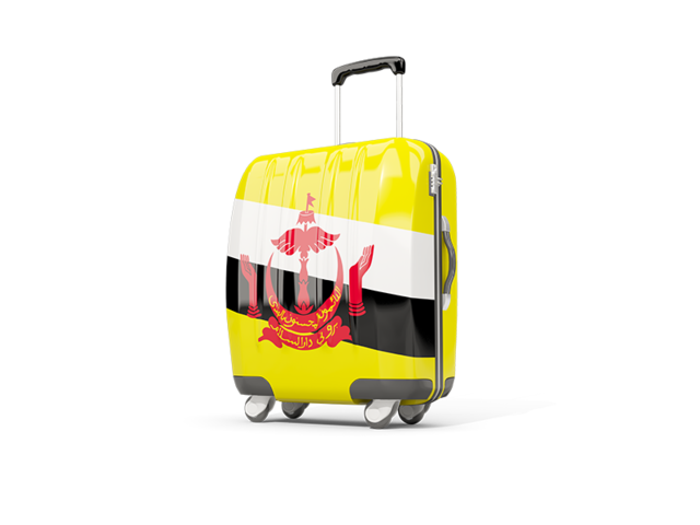 Suitcase with flag. Download flag icon of Brunei at PNG format