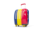 Chad. Suitcase with flag. Download icon.