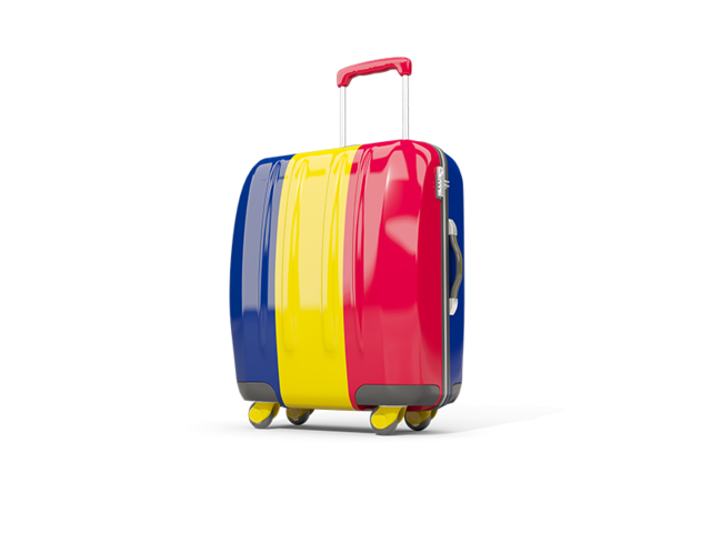 Suitcase with flag. Download flag icon of Chad at PNG format