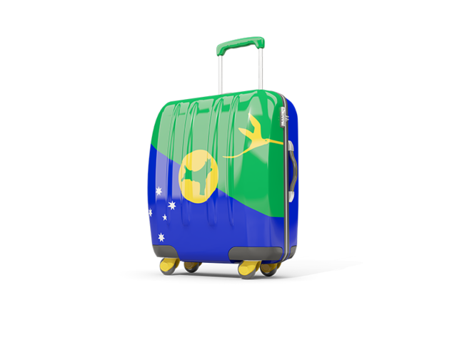 Suitcase with flag. Download flag icon of Christmas Island at PNG format