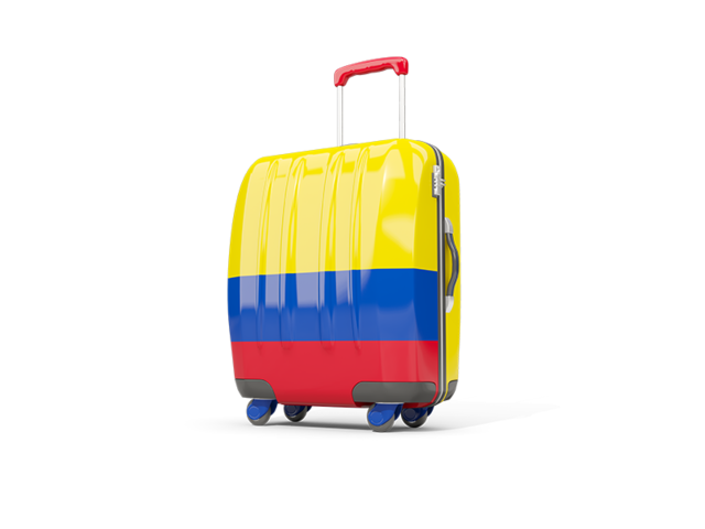Suitcase with flag. Download flag icon of Colombia at PNG format