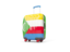 Comoros. Suitcase with flag. Download icon.