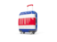 Costa Rica. Suitcase with flag. Download icon.