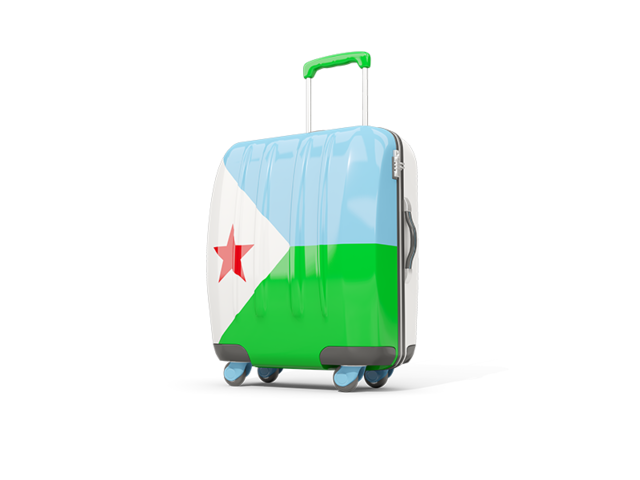 Suitcase with flag. Download flag icon of Djibouti at PNG format