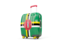 Dominica. Suitcase with flag. Download icon.