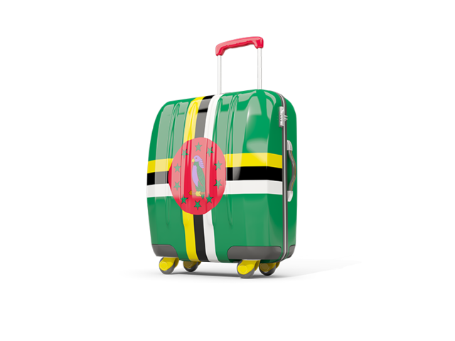 Suitcase with flag. Download flag icon of Dominica at PNG format