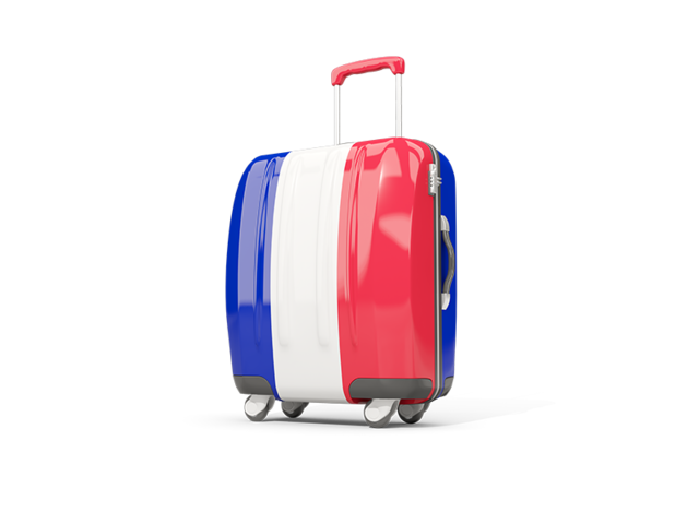 Suitcase with flag. Download flag icon of France at PNG format