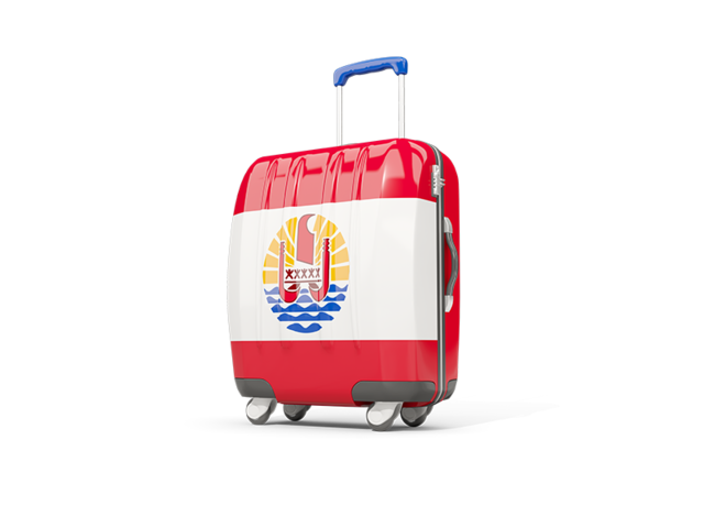 Suitcase with flag. Download flag icon of French Polynesia at PNG format