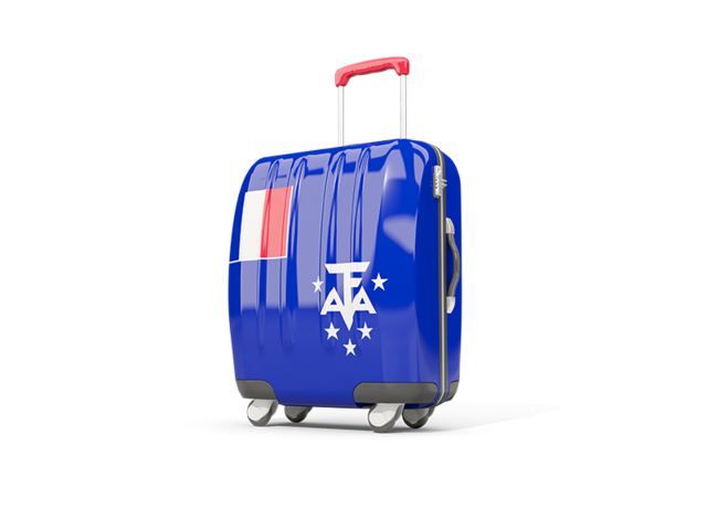 Suitcase with flag. Download flag icon of French Southern and Antarctic Lands at PNG format