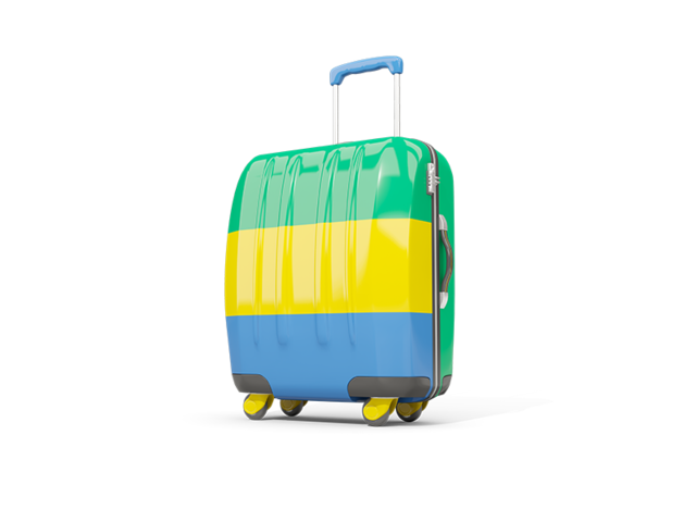 Suitcase with flag. Download flag icon of Gabon at PNG format