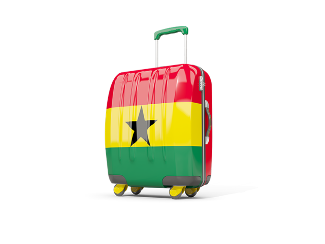 Suitcase with flag. Download flag icon of Ghana at PNG format