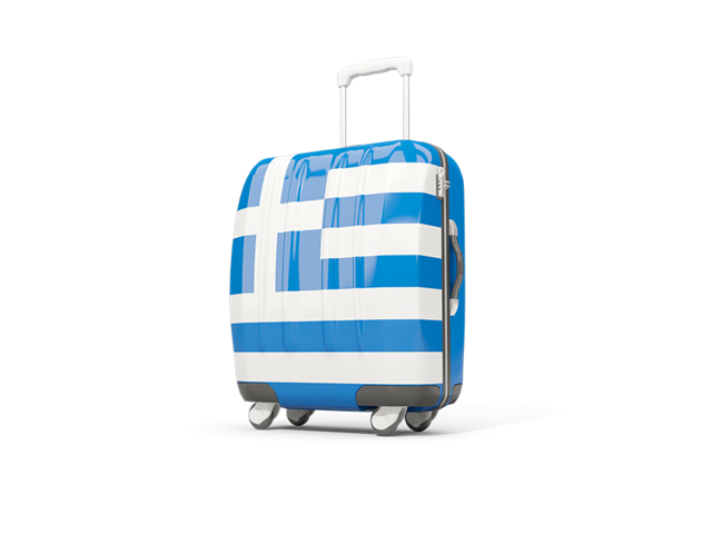 Suitcase with flag. Download flag icon of Greece at PNG format