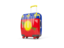 Guadeloupe. Suitcase with flag. Download icon.