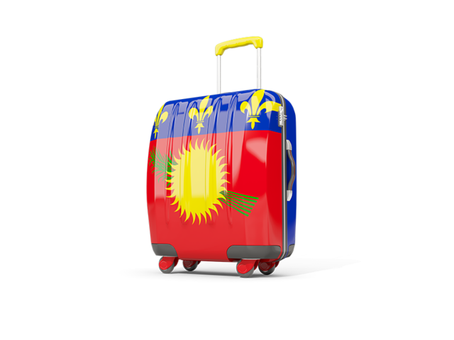 Suitcase with flag. Download flag icon of Guadeloupe at PNG format
