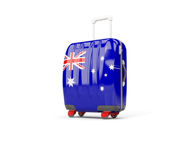 Suitcase with flag. Download flag icon of Heard Island at PNG format