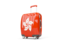Hong Kong. Suitcase with flag. Download icon.