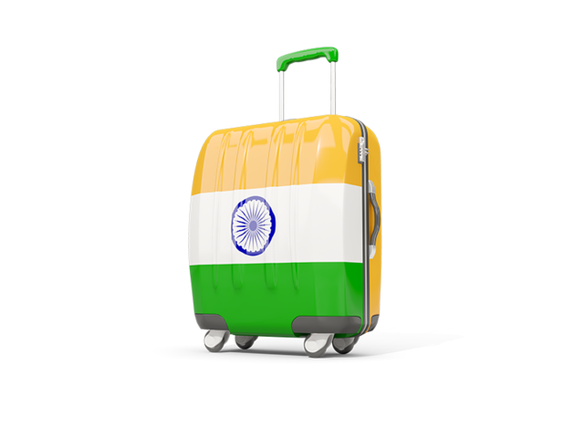 Suitcase with flag. Download flag icon of India at PNG format