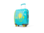 Kazakhstan. Suitcase with flag. Download icon.