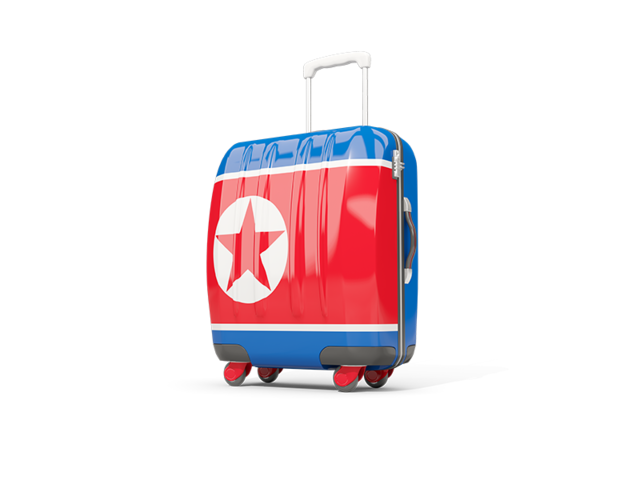 Suitcase with flag. Download flag icon of North Korea at PNG format