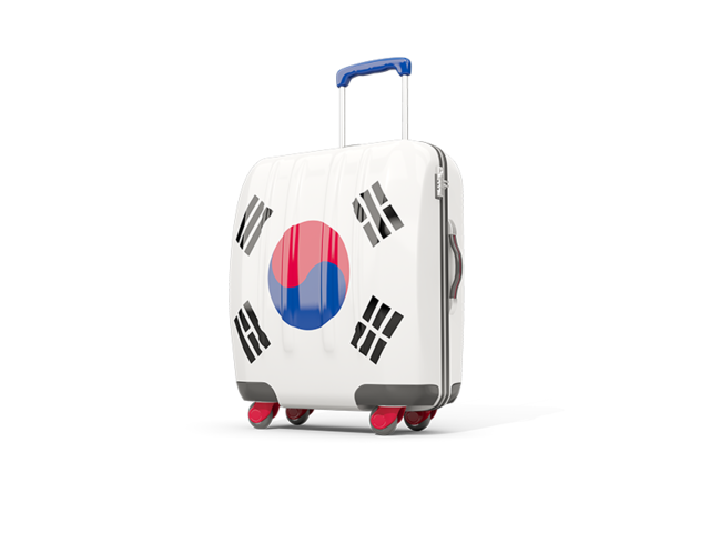 Suitcase with flag. Download flag icon of South Korea at PNG format